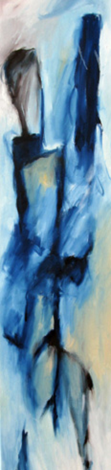 Im Gespräch 150x30 cm / Acryl 
