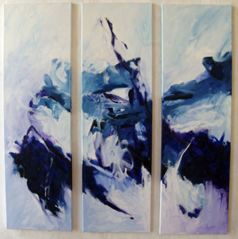 Triptychon 100x30x3 cm / Acryl