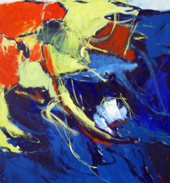 Ringen der Gedanken 150x140 cm / Acryl