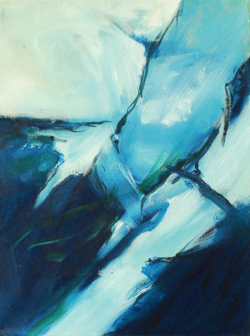 Fisch im Wasser / 40x30 cm / Oel