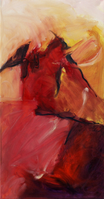 was verbrennt / 75x40 cm / Oel