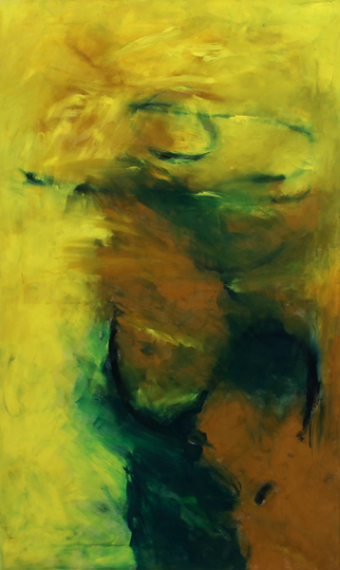 Der Stier, der hinschaut / 100x60 cm / Öl