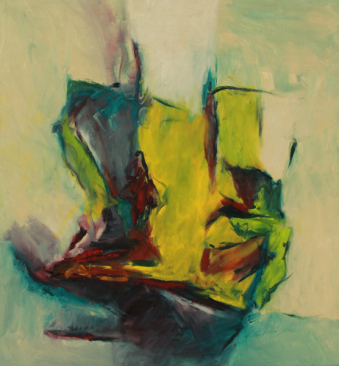 Das Schiff, das sich den Weg bahnt / 75x70 cm / Öl