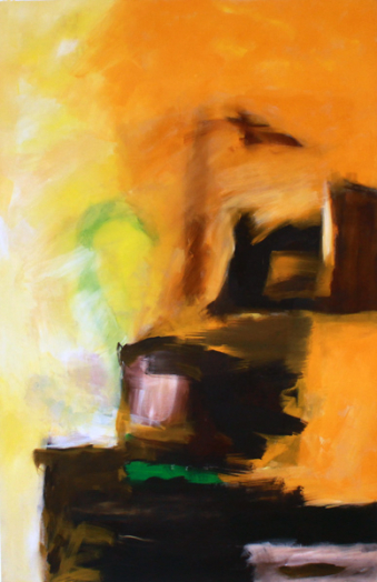 Der grüne Schal / 200x130 cm / Acryl und Pigmente