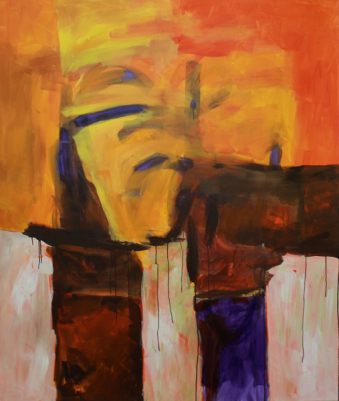 Schlag ins Gesicht / 200x170 cm / Acryl und Pigmente