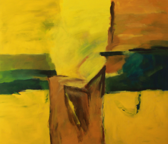 Zwischenhalt / 240x280 cm / Acryl und Pigmente