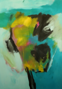 Frühlingskräfte / 200x140 cm / Acryl und Pigmente auf Leinwand