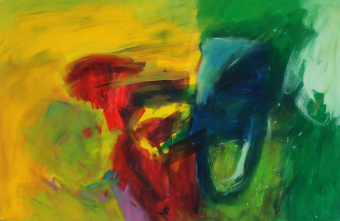 Wie Neues sich anbahnt / 130x200 cm / Acryl und Pigmente auf Leinwand 