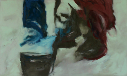Gedankenaustausch / 130x200 cm / Acryl und Pigmente