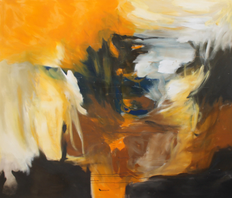 Ausharren im Hurricane / 170x200 cm / Acryl und Pigmente