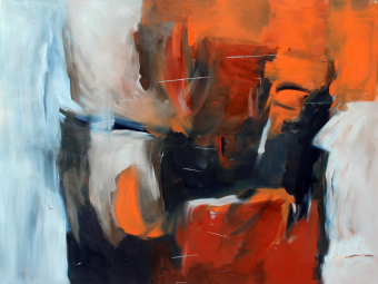 Die Kluft schliessen / 150x200 cm / Acryl und Pigmente / Zur Antrittsrede von Joe Biden am 20.1. 21 von Amanda Gormann